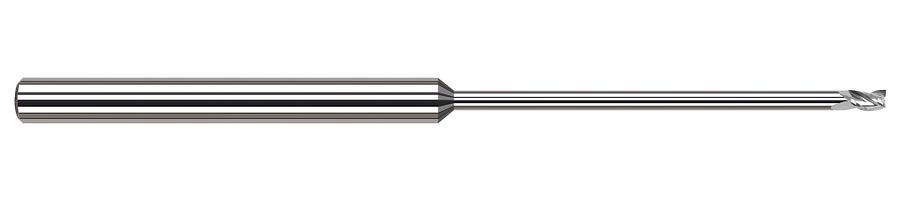 Picture of Harvey Tool 58345 Dia 0.045 LOC 0.0670 OAL2.50 End Mill Standard Flute Standard Helix Carbide Uncoated Single End Square Sharp